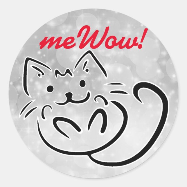 Adesivo Gato meWOW Sparkle Personalizável de Bom Trabalho (Frente)