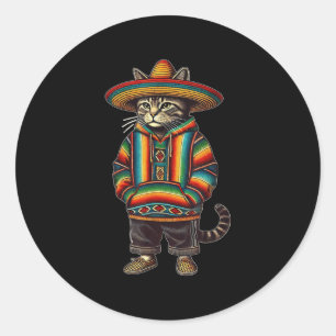 Adesivo Gato Mexicano Engraçado Sombrero Baja Cinco De May