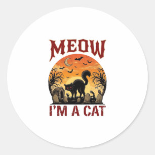 Adesivo Gato Miau Halloween Preto Cemitério_1