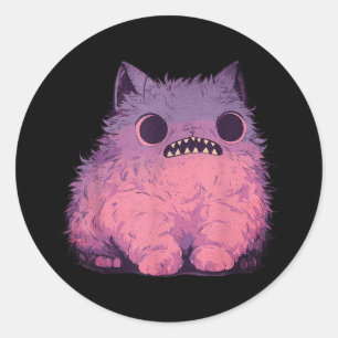 Adesivo Gato Monstro Gráfico de Gótico Kawaii Pastel Aesth