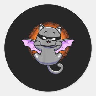 Adesivo Gato Morcego Divertido Gato Preto Com Gatinho De A
