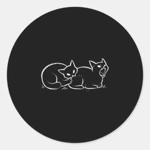Adesivo Gato mordendo o traseiro de gato meme engraçado de