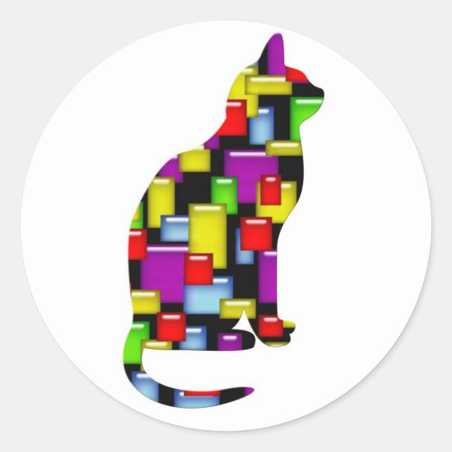 Adesivo gato mosaico (Frente)