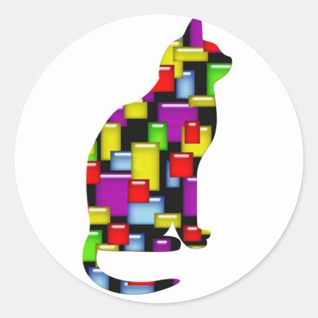 Adesivo gato mosaico (Frente)