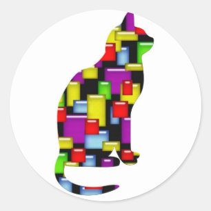 Adesivo gato mosaico