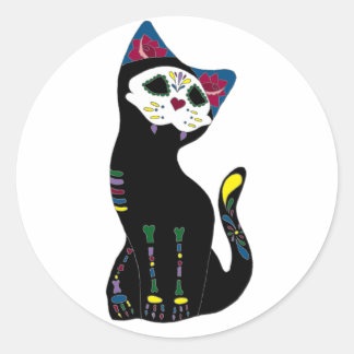 Adesivo Gato Muerto do Dia De Los Muertos Cat