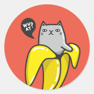 Adesivo Gato na banana