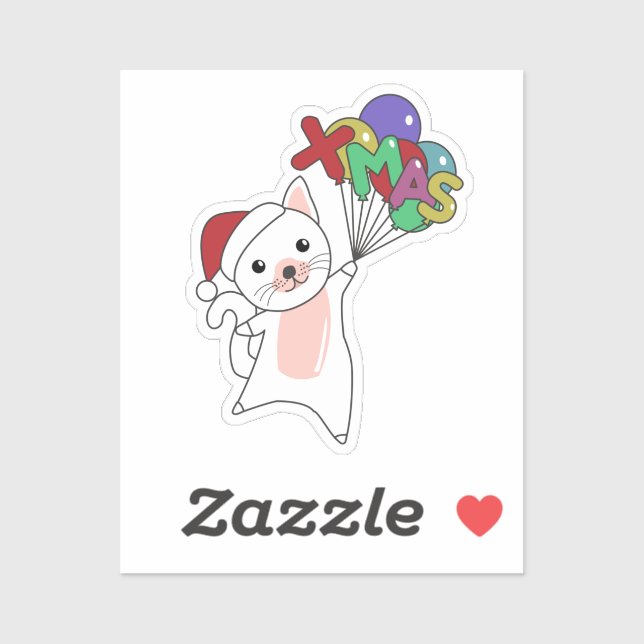 Adesivo Gato Natal Neve Inverno Animais Vedantes (Folha)