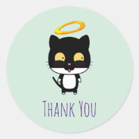 Gato Negro Com Ouro Halo Cujo Anjo Agradeço