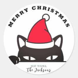 Adesivo Gato Negro de Natal engraçado