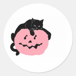 Adesivo Gato Negro Em Pumpkin Rosa