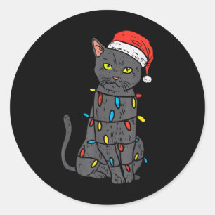 Adesivo Gato Negro Engraçado Feliz Natal Feliz Homens Engr