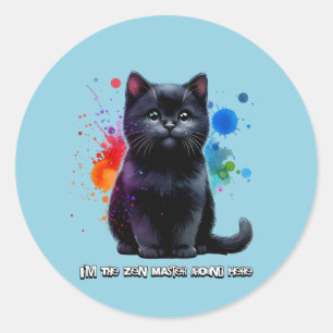 Adesivo Gato Negro: Eu sou o Mestre Zen por aqui