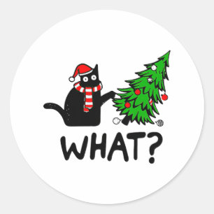 Adesivo Gato Negro Malvado de Árvore de Natal Que Gato Neg