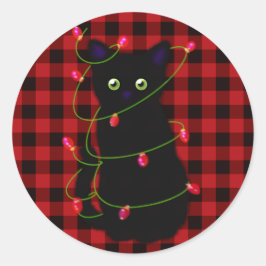Adesivo Gato negro | Meowy Christmas | luz estrelada