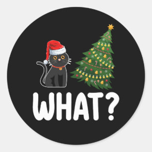 Adesivo Gato Negro Que Enche A Árvore De Natal Engraçado