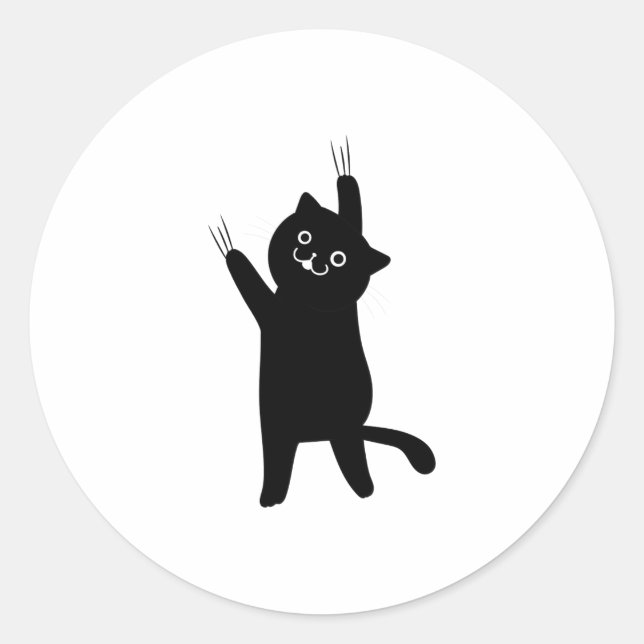 Adesivo Gato Negro Segurando (Frente)