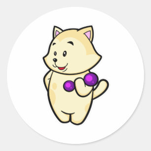 Adesivo Gato no Biceps treinando com Dumbbell