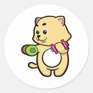 Adesivo Gato no Biceps treinando com Dumbbells