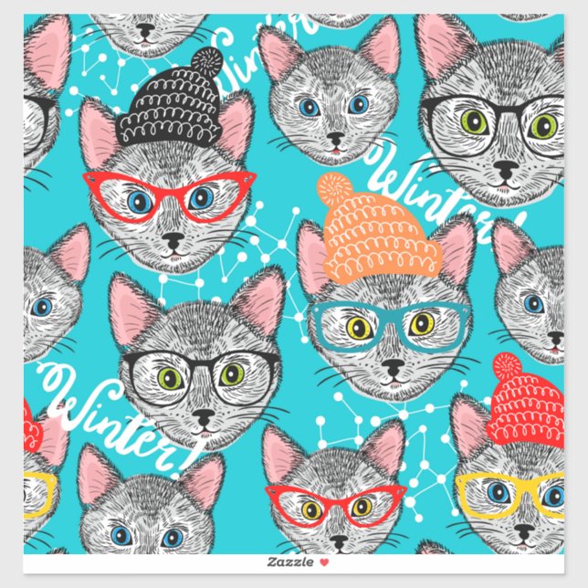 Adesivo Gato no chapéu (Folha)