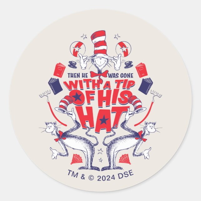 Adesivo Gato no Chapéu| Ele Se Foi Com Uma Ponta De Seu Ch (Frente)