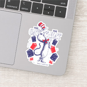 Adesivo Gato no Chapéu Leitura de livros