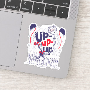 Adesivo Gato no Chapéu   Para Cima Com Um Peixe