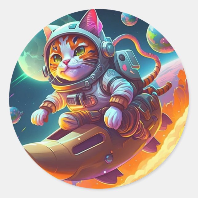 Adesivo Gato no Espaço (Frente)