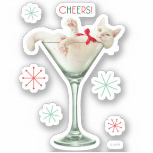 Adesivo Gato no Vidro Martini