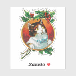 Adesivo Gato numa moldura dourada