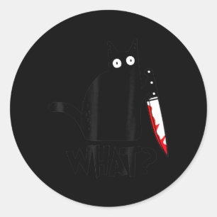 Adesivo Gato O quê_ Engraçado Gato Preto Gato Assassino Co