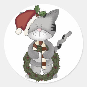 Adesivo Gato Papai Noel do Natal