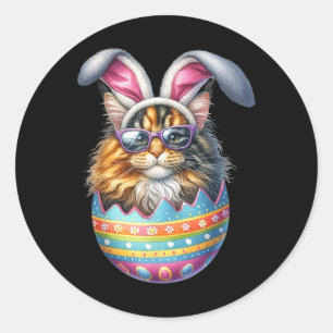 Adesivo Gato Páscoa Páscoa Ovo Felz pascoa Ouvidos Coelhin
