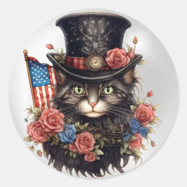 Adesivo Gato Patriótico Estrelado