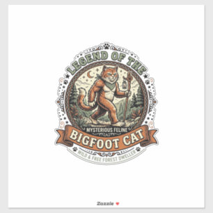 Adesivo Gato Pé Grande Sasquatch Pé Grande Arte Vetorial V