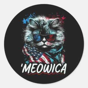 Adesivo Gato Persa Patriótico Merica