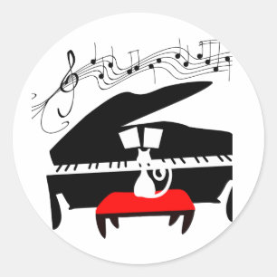 Adesivo Gato & piano