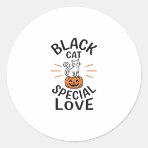 Adesivo Gato Preto Amor Especial Design de Vetor de Gato d