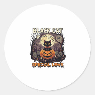 Adesivo Gato Preto Amor Especial Halloween Abóbora Lua Che