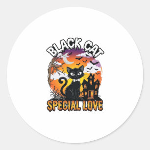 Adesivo Gato Preto Amor Especial Halloween Casa Assombrada