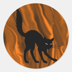 Adesivo Gato Preto Assustador com Halloween Archado