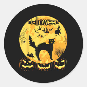 Adesivo Gato Preto Assustador Com Olhos Luz Halloween