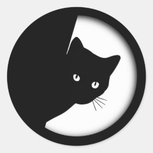 Adesivo Gato Preto Astuto