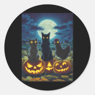 Adesivo Gato Preto Cachorro Frango Halloween Abóbora Assus