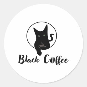 Adesivo Gato preto - café preto