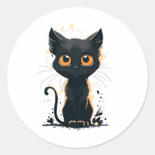 Adesivo Gato Preto Cinto