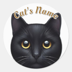 Adesivo Gato Preto Cinto Curto ・ Personalizado