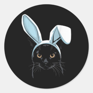 Adesivo Gato Preto Com Ouvidos Coelhinhos Páscoas Bonitas 