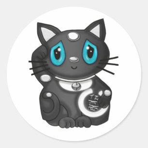 Adesivo Gato preto da boa sorte de Maneki Neko Bekoning