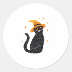 Adesivo Gato Preto de Chapéu Amarelo